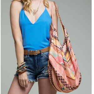 New! Boho Handblock Print Bohemian Sling Shoulder Bag